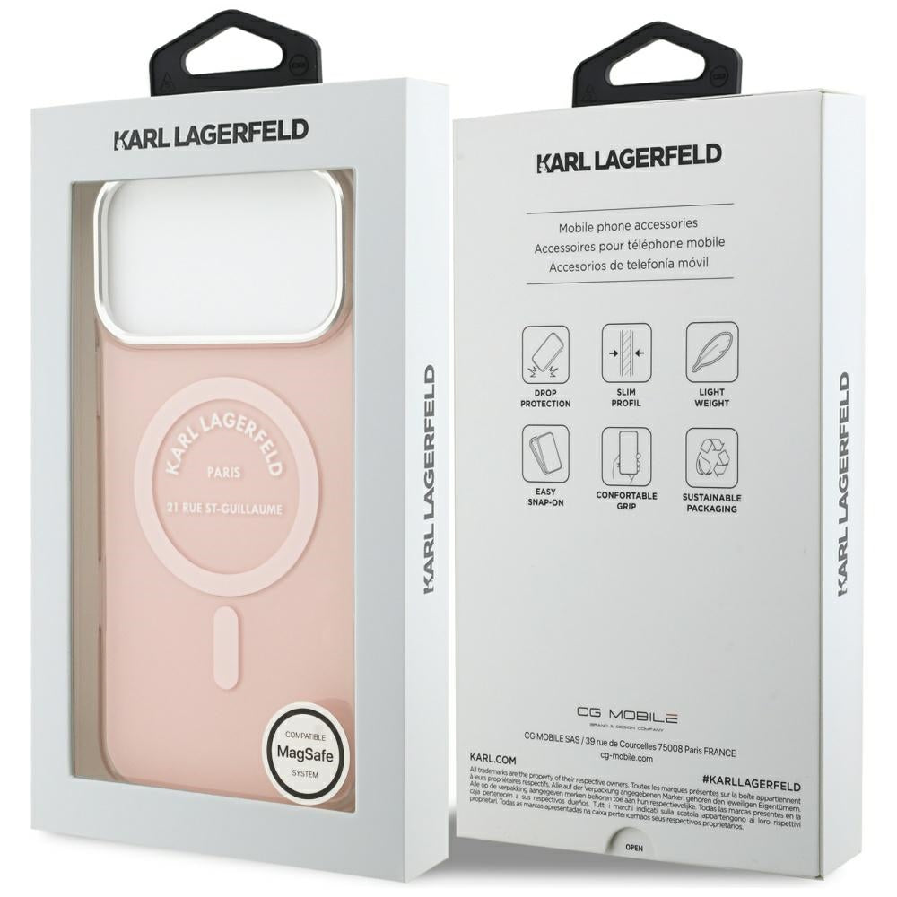 Futrola MagSafe za Apple iPhone 17 Pro Max, Karl Lagerfeld, IML Logo RSG, Roza