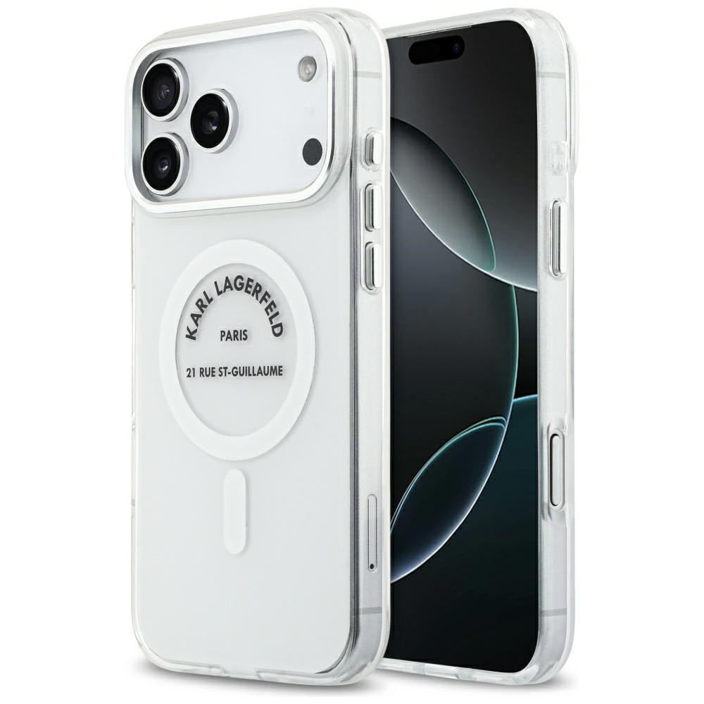 Futrola MagSafe za Apple iPhone 17 Pro Max, Karl Lagerfeld, IML Logo RSG, Prozirna