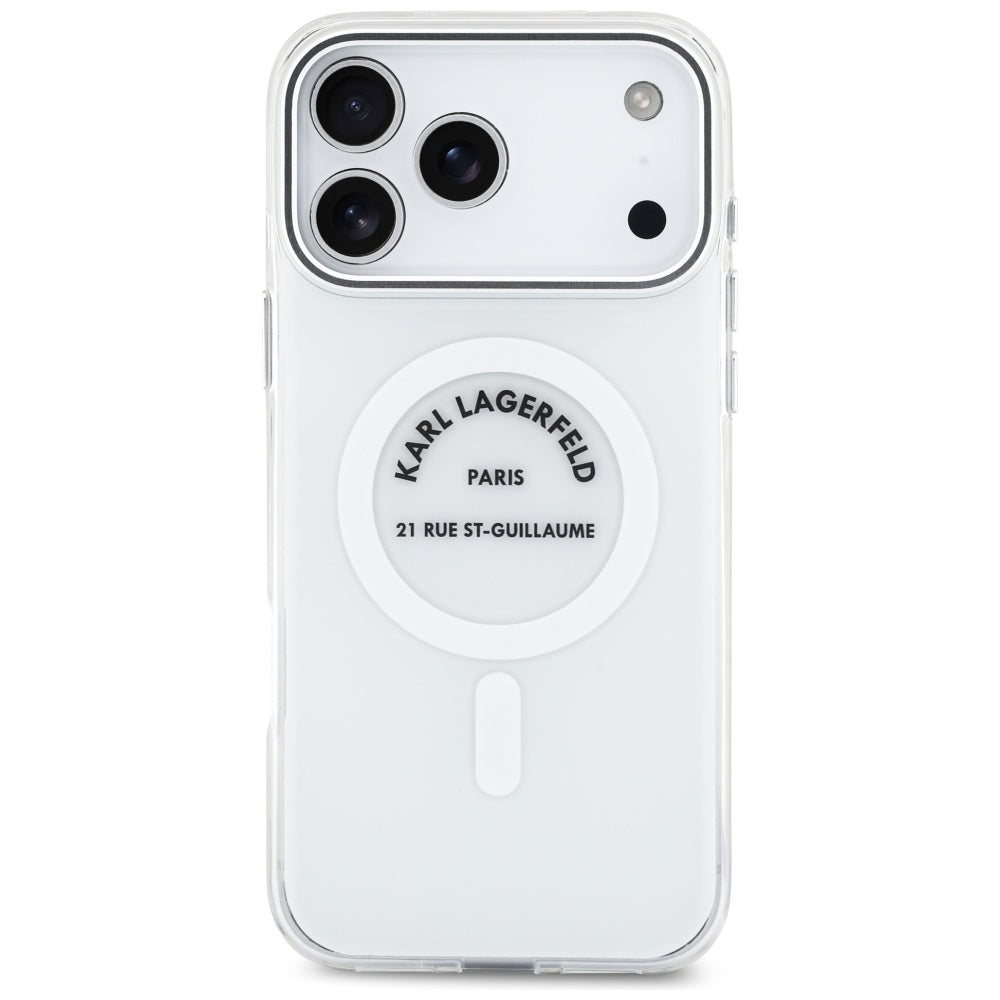 Futrola MagSafe za Apple iPhone 17 Pro Max, Karl Lagerfeld, IML Logo RSG, Prozirna
