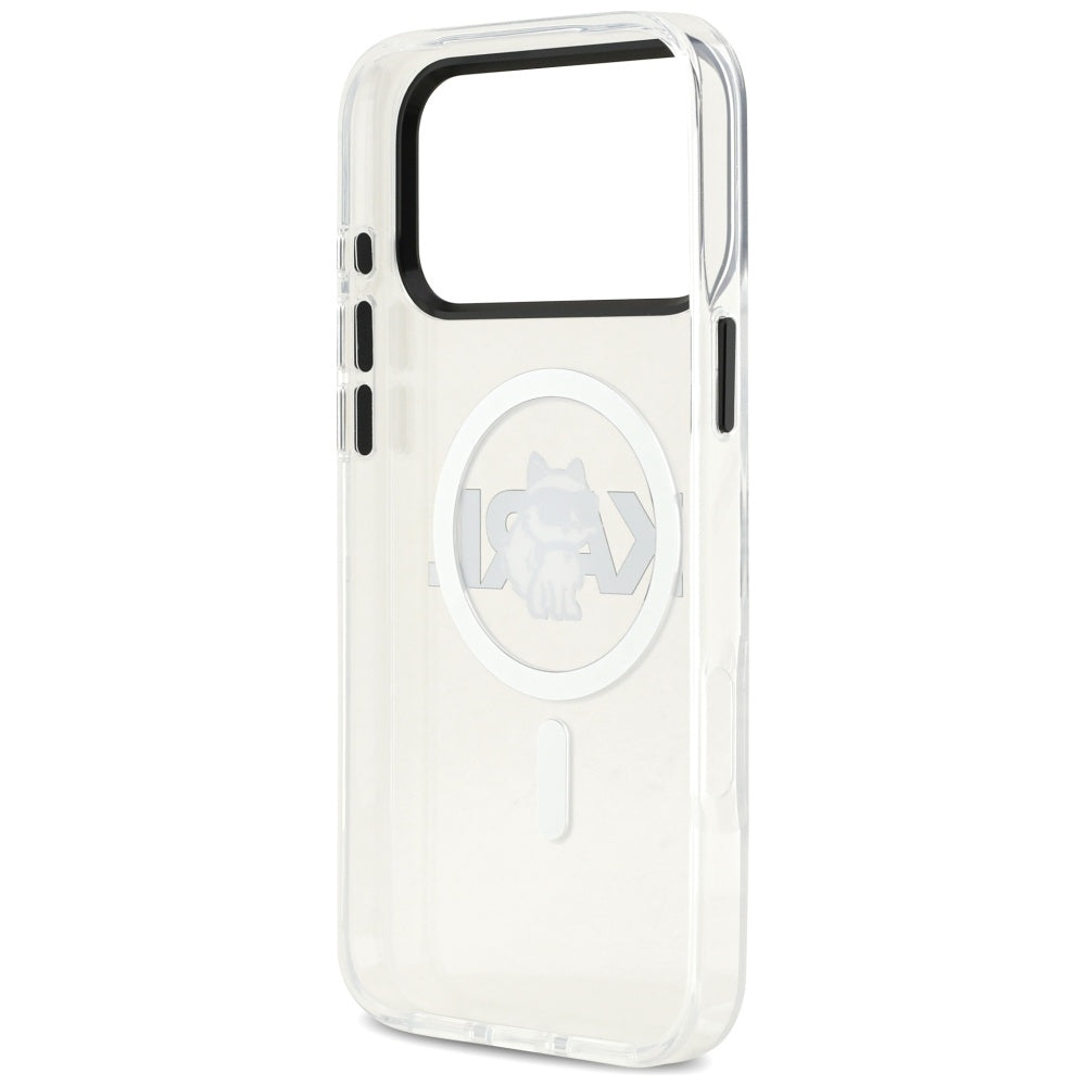 Futrola MagSafe za Apple iPhone 17 Pro Max, Karl Lagerfeld, IML Sketch Logo Choupette, Prozirna