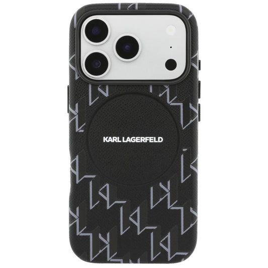 Futrola MagSafe za Apple iPhone 17 Pro Max, Karl Lagerfeld, KL Monogram Logo, Crna