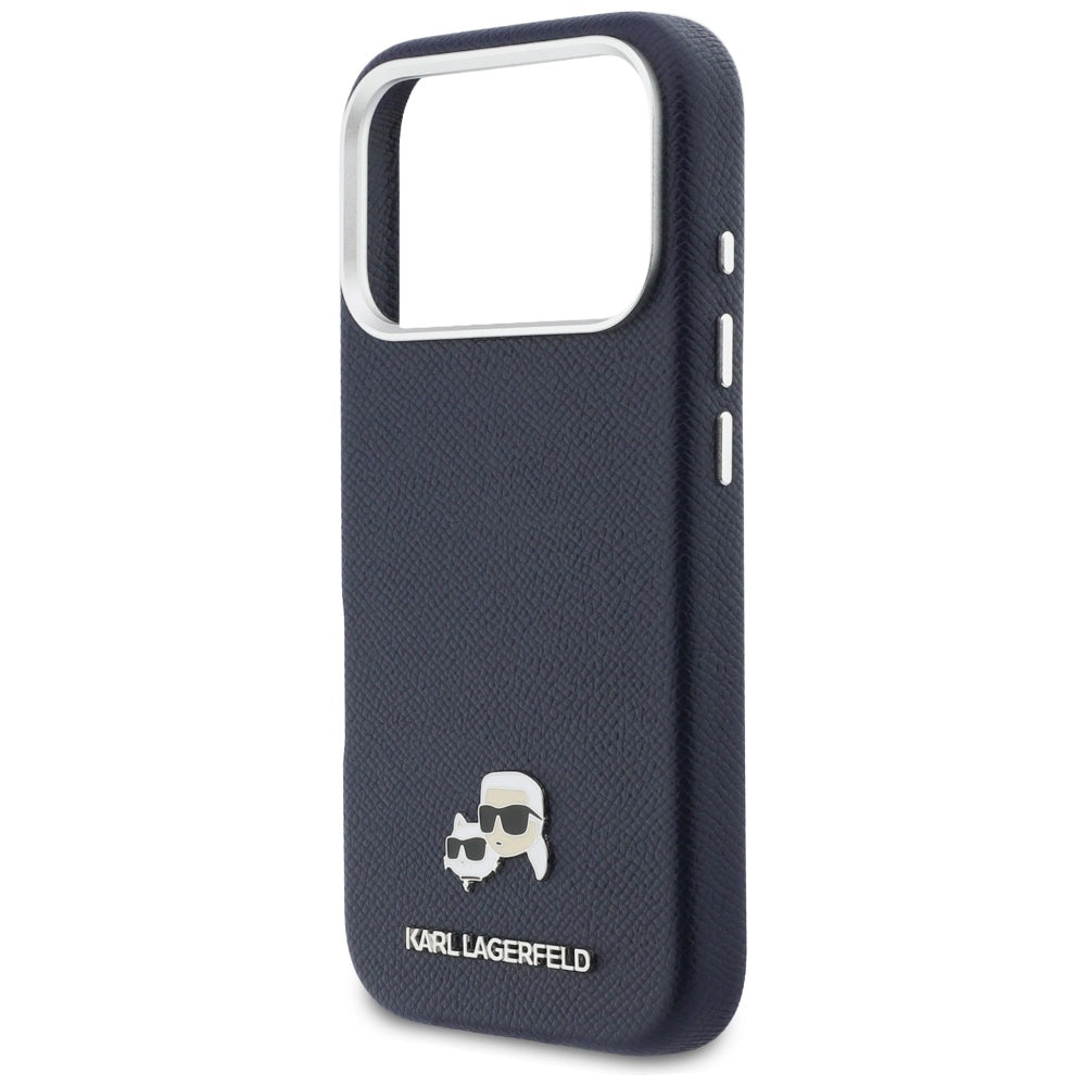 MagSafe torbica za Apple iPhone 17 Pro Max, Karl Lagerfeld, Saffiano Karl & Choupette Pins, Plava