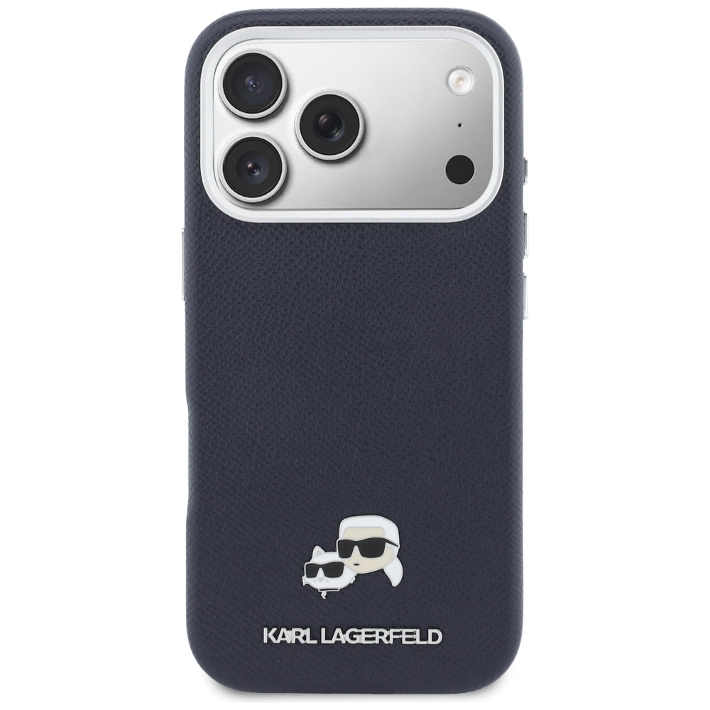 MagSafe torbica za Apple iPhone 17 Pro Max, Karl Lagerfeld, Saffiano Karl & Choupette Pins, Plava