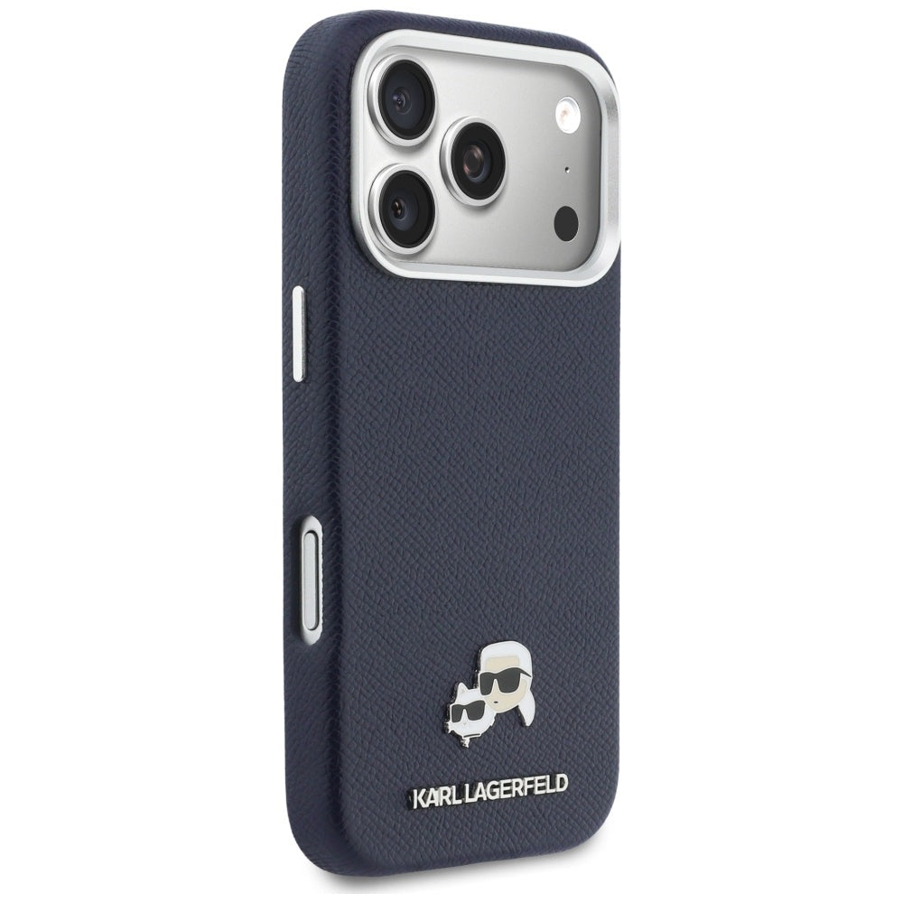 MagSafe torbica za Apple iPhone 17 Pro Max, Karl Lagerfeld, Saffiano Karl & Choupette Pins, Plava