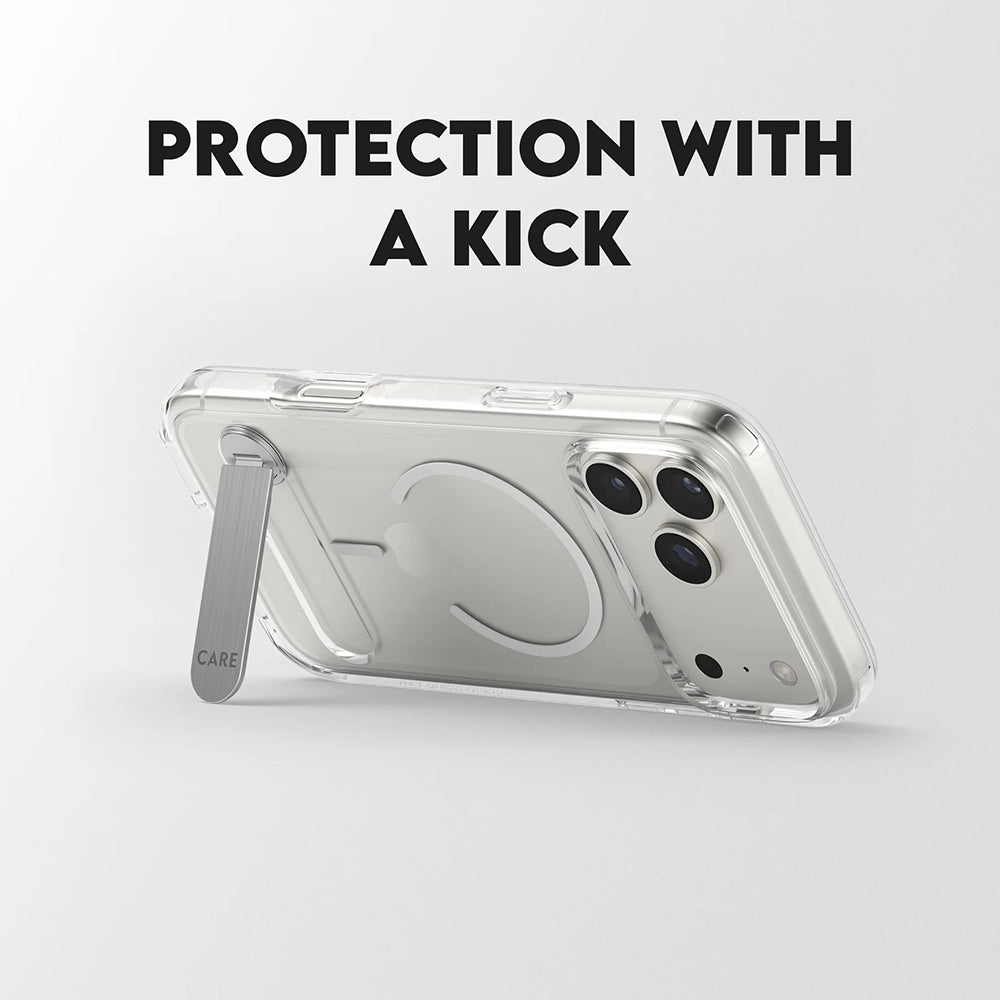 Futrola MagSafe za Apple iPhone 17 Pro Max, PanzerGlass, Care Feature Kickstand, Bijela Prozirna