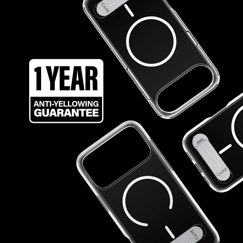 Futrola MagSafe za Apple iPhone 17 Pro Max, PanzerGlass, Care Feature Kickstand, Bijela Prozirna