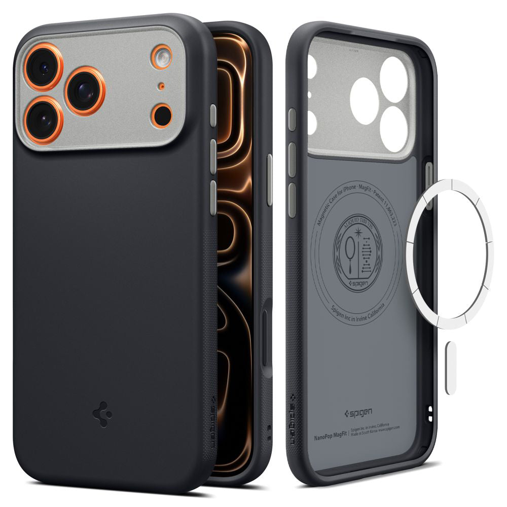 Husa MagSafe za Apple iPhone 17 Pro Max, Spigen, Caseology Nano Pop, Crna