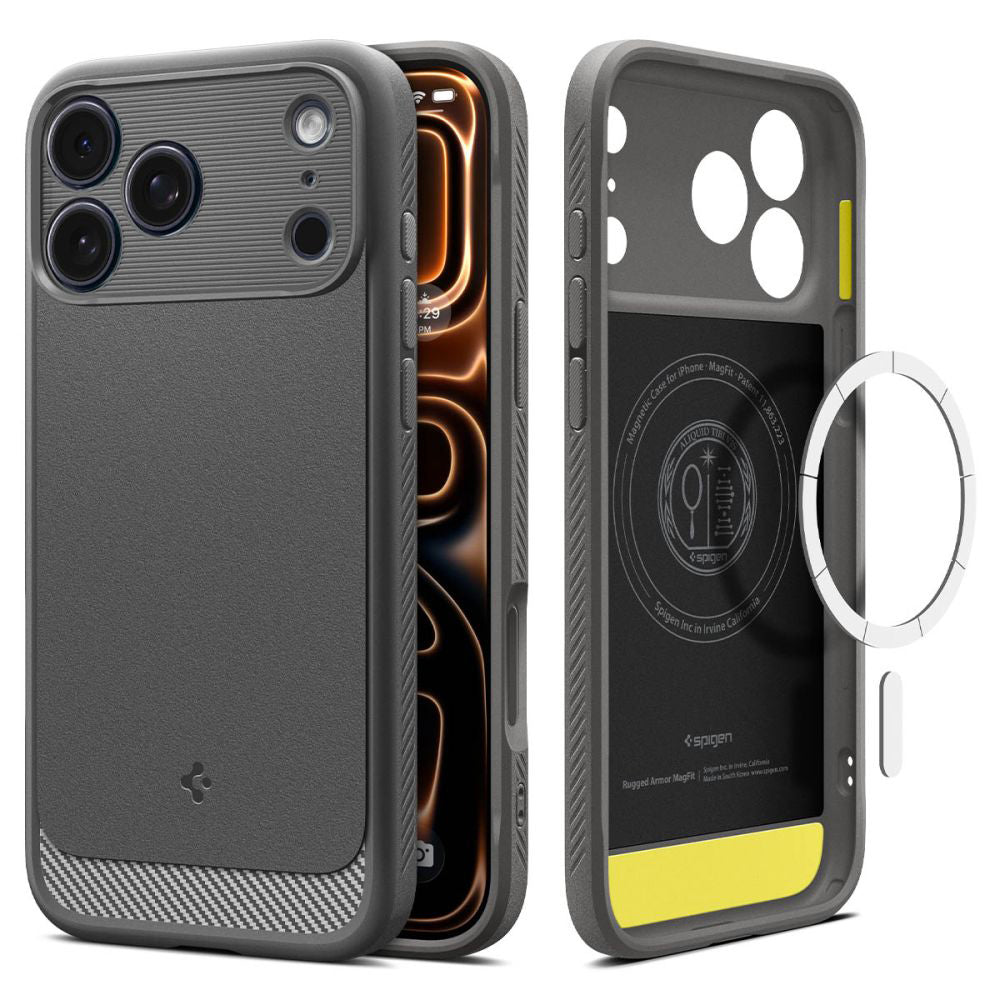 MagSafe futrola za Apple iPhone 17 Pro Max, Spigen, Rugged Armor, Siva ACS10264