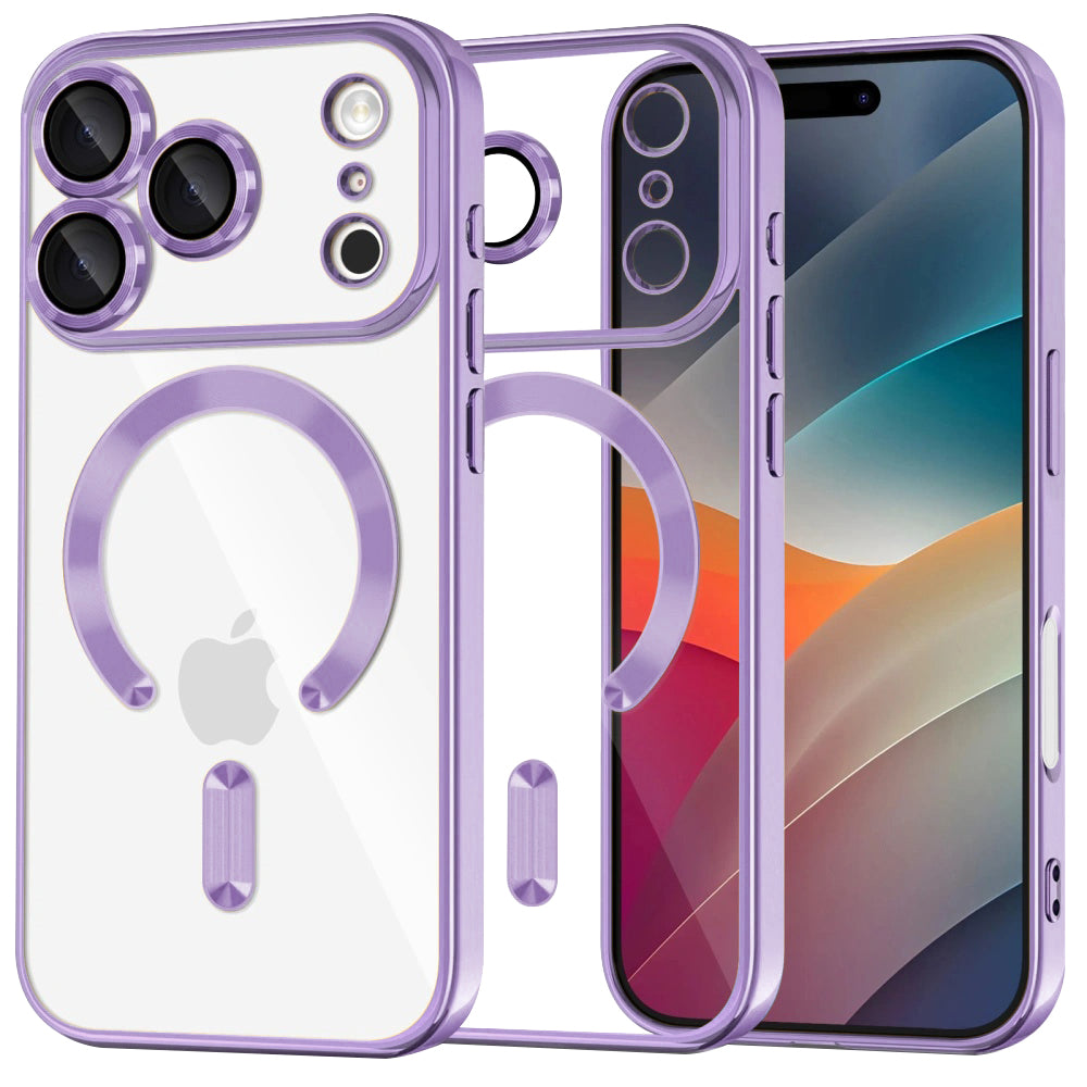 MagSafe futrola za Apple iPhone 17 Pro Max, Techsuit, Luxury Crystal, Svijetlo Ljubičasta