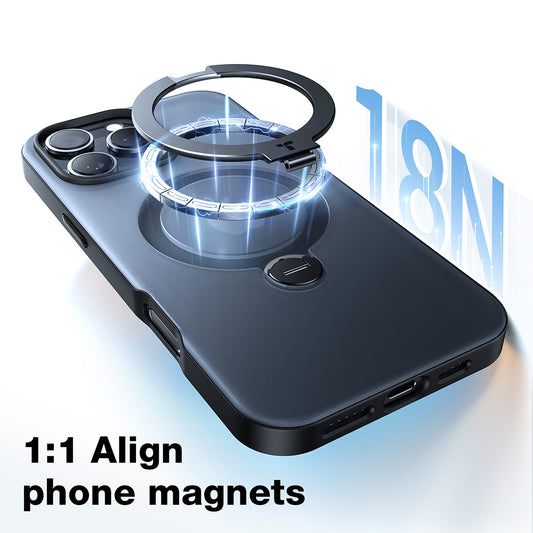 Husa MagSafe za Apple iPhone 17 Pro Max, Torras, Ostand Spin, Crna