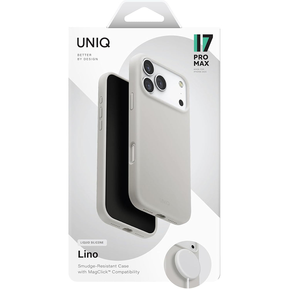 Futrola MagSafe za Apple iPhone 17 Pro Max, UNIQ, Lino MagClick, Siva