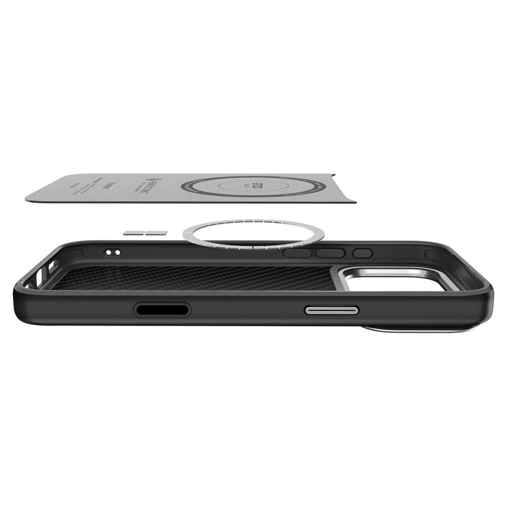 MagSafe futrola za Apple iPhone 17 Pro, Spigen, Enzo Aramid T, Crno Srebrna ACS09958