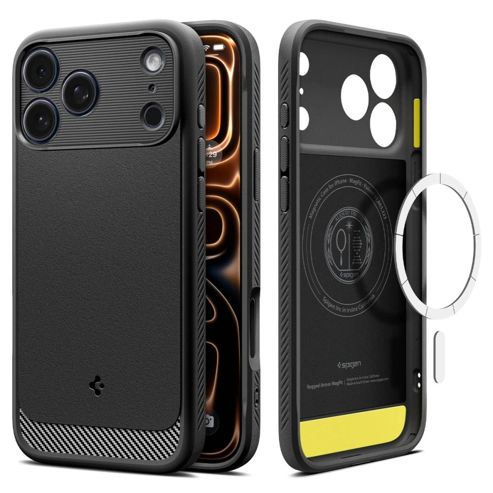 Futrola MagSafe za Apple iPhone 17 Pro, Spigen, Rugged Armor, Mat Crna ACS10329