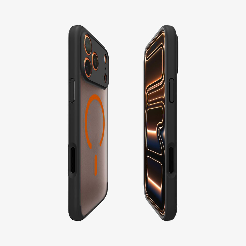 MagSafe futrola za Apple iPhone 17 Pro, Spigen, Ultra Hybrid, Crno-Narančasta Satin ACS10483