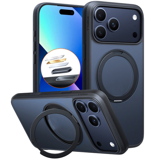 Husa MagSafe za Apple iPhone 17 Pro, Torras, Ostand Pro, Crna
