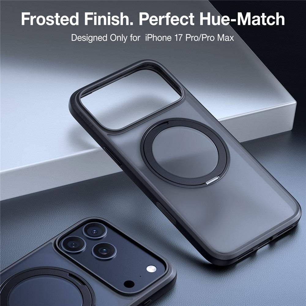 Husa MagSafe za Apple iPhone 17 Pro, Torras, Ostand Pro, Crna