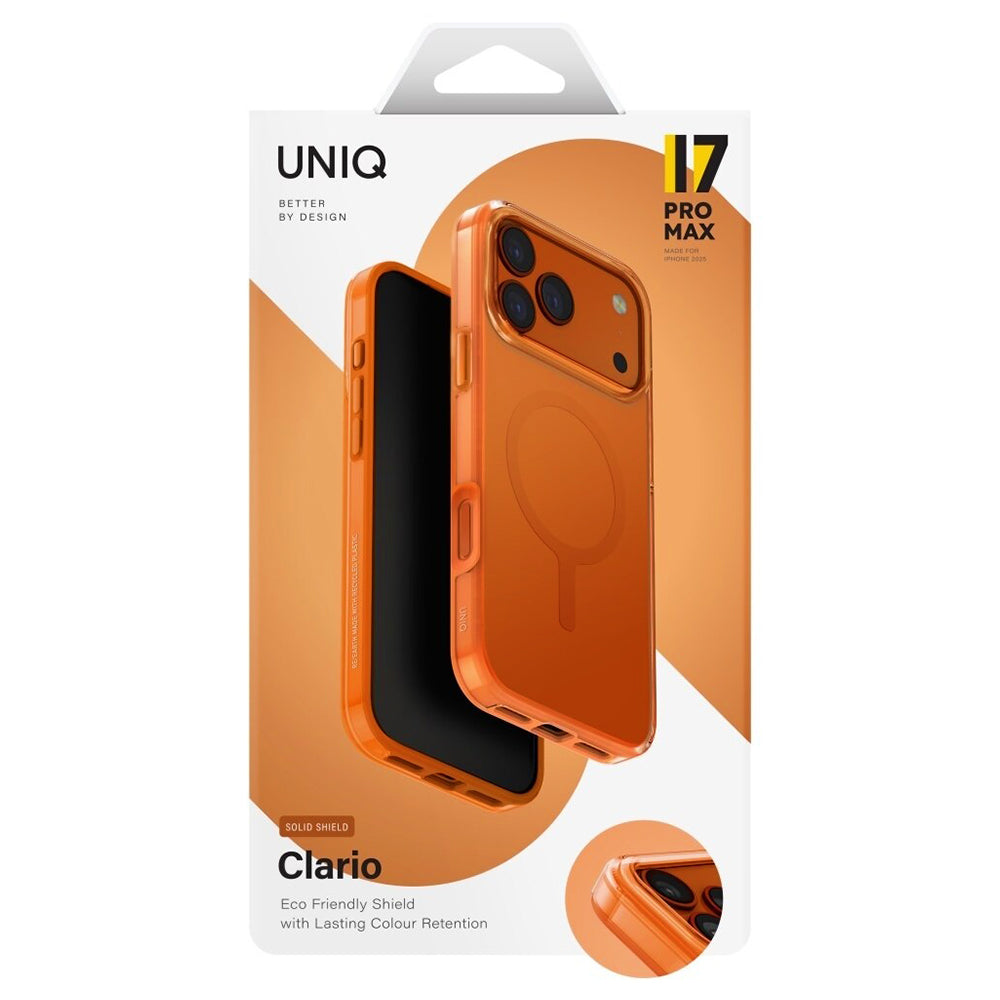 Futrola MagSafe za Apple iPhone 17 Pro, UNIQ, Clario MagClick, Narančasta