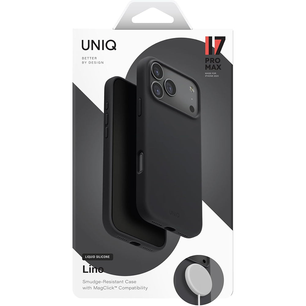 Futrola MagSafe za Apple iPhone 17 Pro, UNIQ, Lino MagClick, Crna