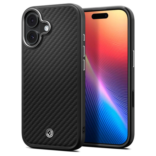 MagSafe futrola za Apple iPhone 17, Spigen, Enzo Aramid T, Crno Srebrna