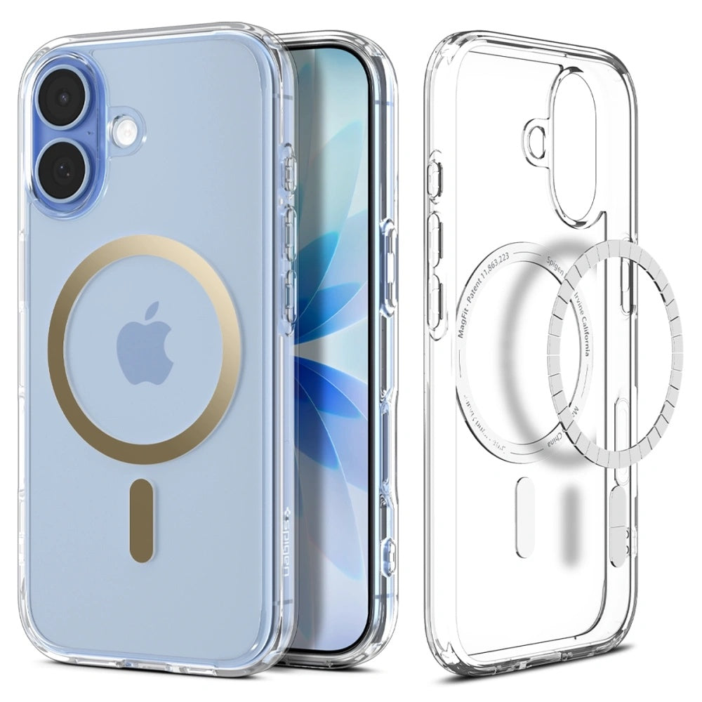 Futrola MagSafe za Apple iPhone 17, Spigen, Ultra Hybrid, Prozirno Zlatna ACS10382