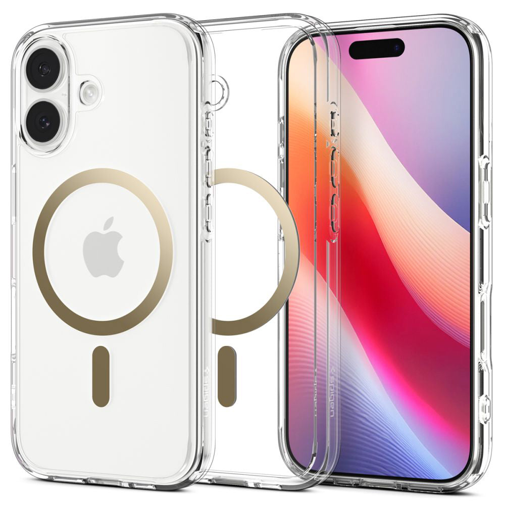 Futrola MagSafe za Apple iPhone 17, Spigen, Ultra Hybrid, Prozirno Zlatna ACS10382