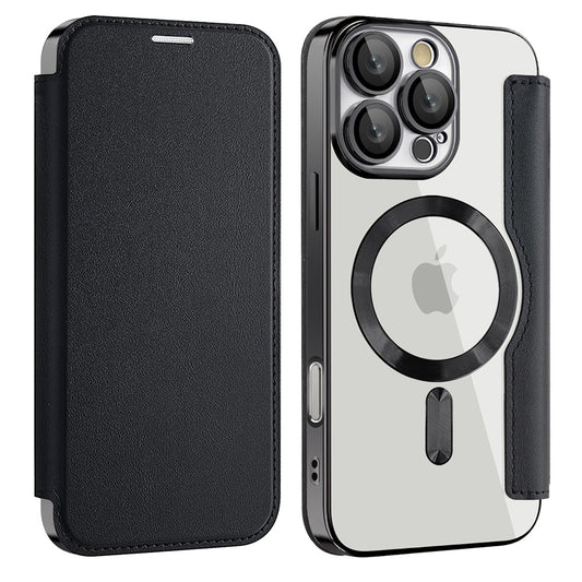 Futrola MagSafe za Apple iPhone 17, Techsuit, SmartMag Book, Crna