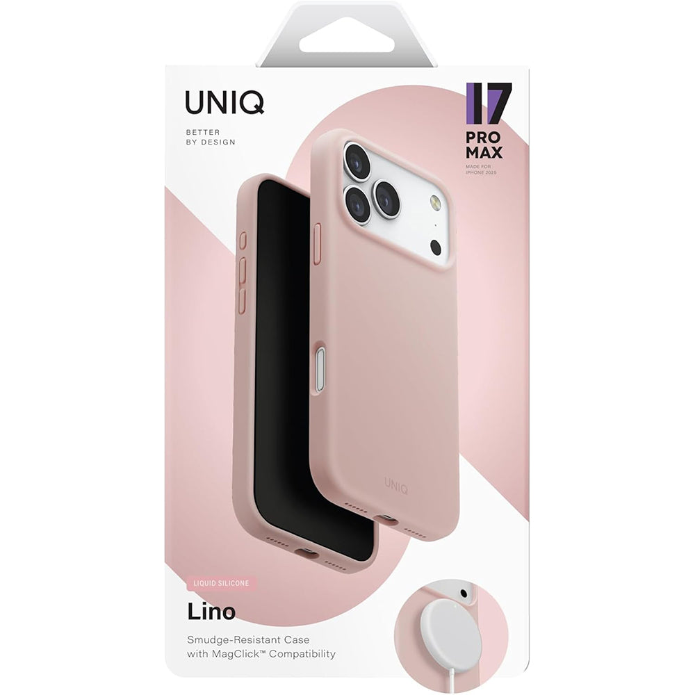 Futrola MagSafe za Apple iPhone 17, UNIQ, Lino MagClick, Roza