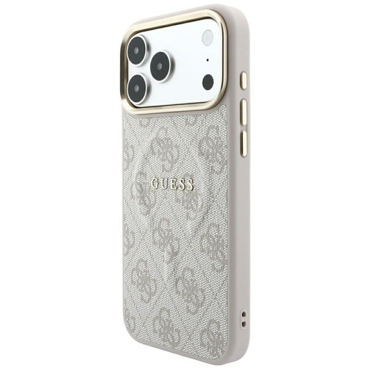 MagSafe maska za Apple iPhone 18 Pro / 17 Pro, Guess, 4G Embossed Ring Classic Logo, ružičasta