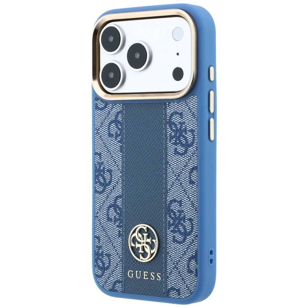 MagSafe maska za Apple iPhone 18 Pro / 17 Pro, Guess, 4G Stripe Round Classic Logo, Plava