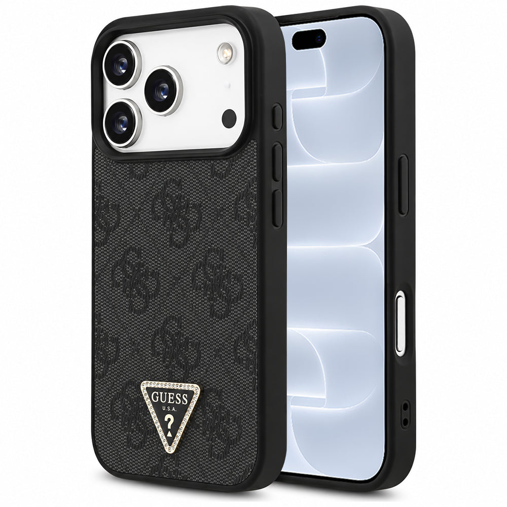 MagSafe futrola za Apple iPhone 18 Pro / 17 Pro, Guess, 4G Triangle Strass, Crna