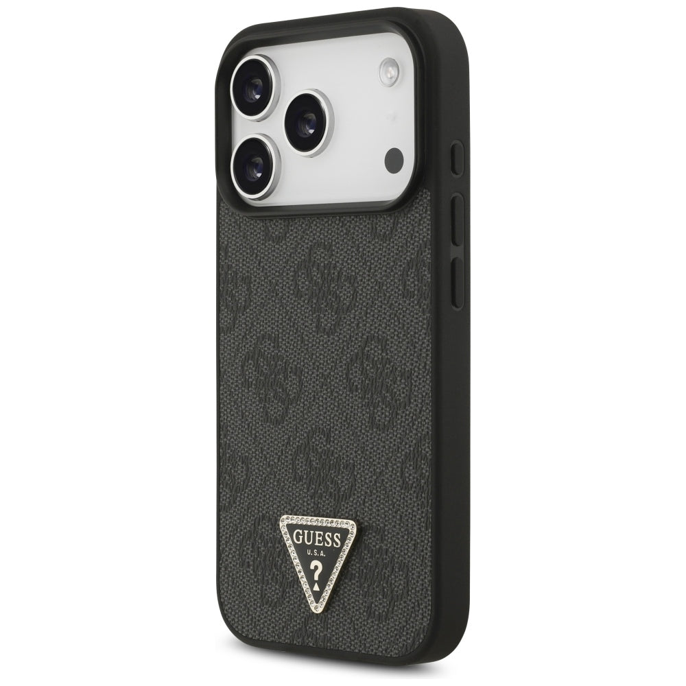 MagSafe futrola za Apple iPhone 18 Pro / 17 Pro, Guess, 4G Triangle Strass, Crna