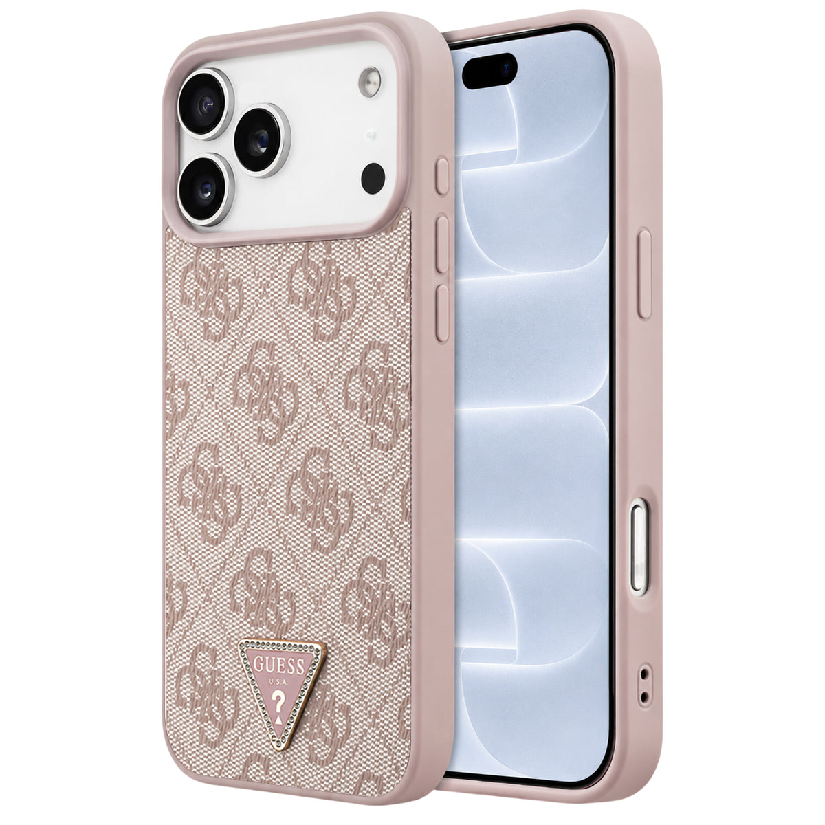 MagSafe futrola za Apple iPhone 18 Pro / 17 Pro, Guess, 4G Triangle Strass, Roza