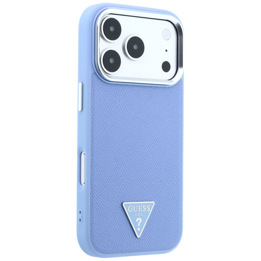 MagSafe maskica za Apple iPhone 18 Pro / 17 Pro, Guess, Grained Triangle Logo, Plava
