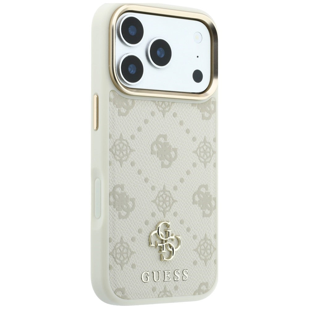 MagSafe maska za Apple iPhone 18 Pro / 17 Pro, Guess, Peony 4G Small Logo, Bež