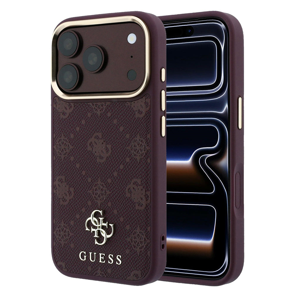 MagSafe maska za Apple iPhone 18 Pro / 17 Pro, Guess, Peony 4G Small Logo, Bordo