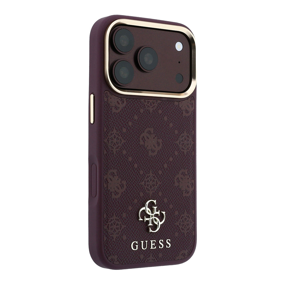 MagSafe maska za Apple iPhone 18 Pro / 17 Pro, Guess, Peony 4G Small Logo, Bordo