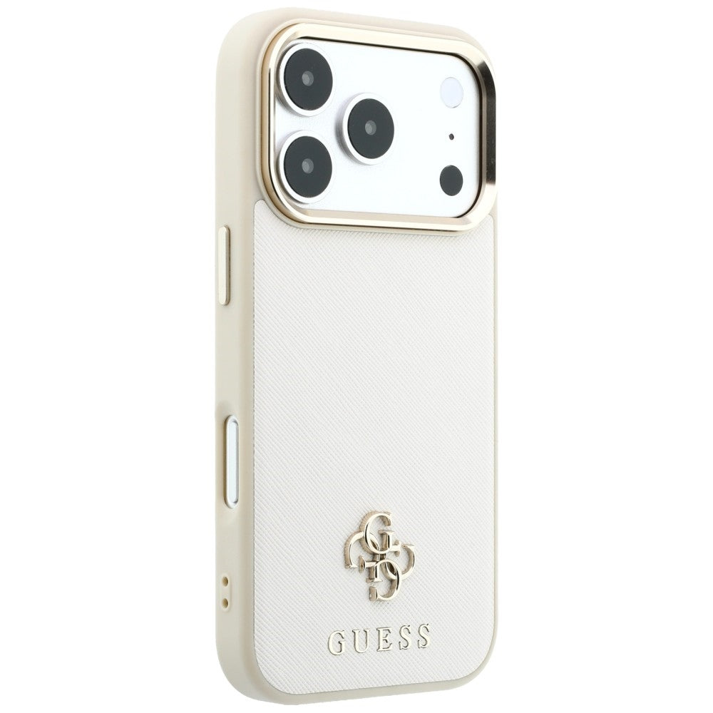 MagSafe futrola za Apple iPhone 18 Pro / 17 Pro, Guess, Saffiano Small 4G Classic, Bež