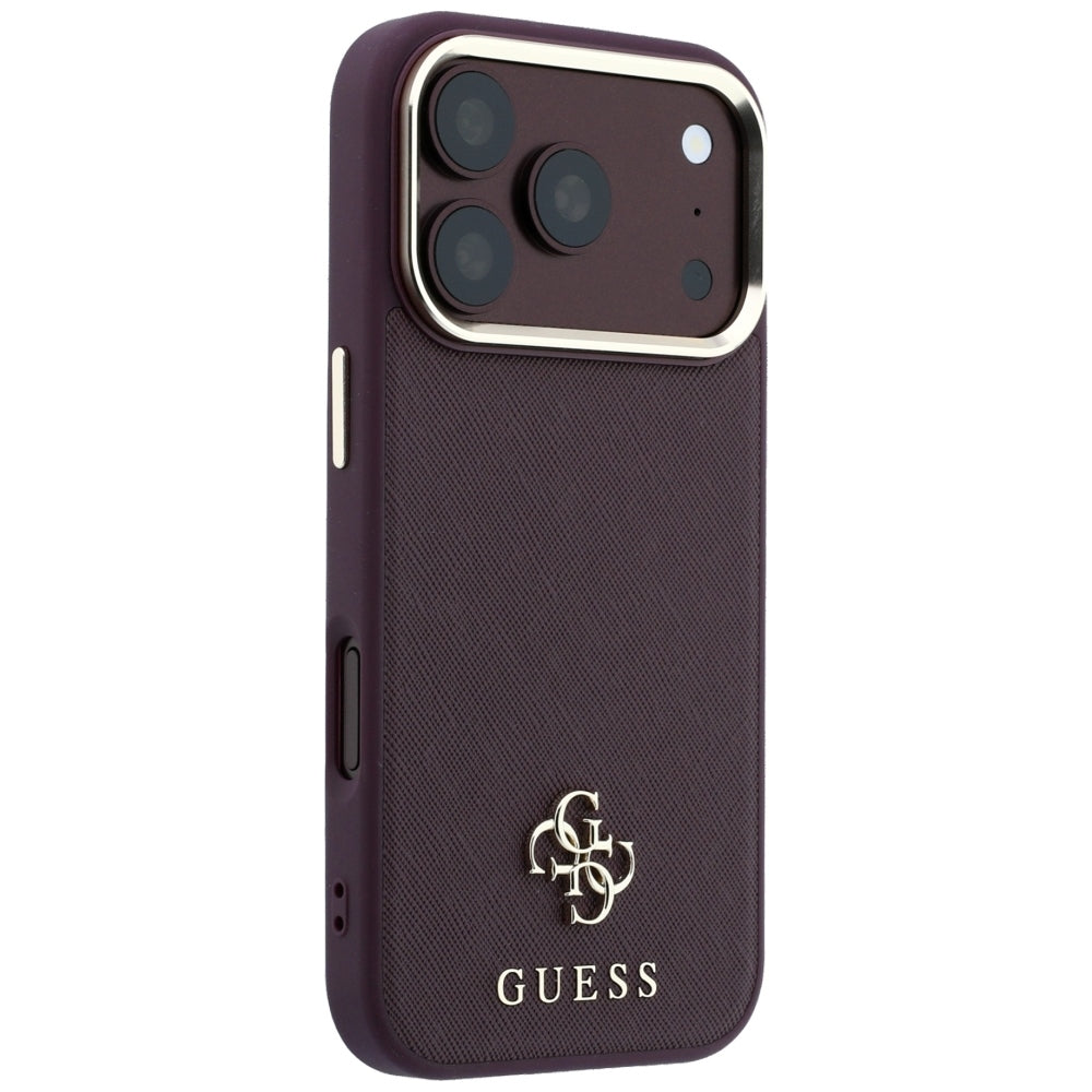 MagSafe futrola za Apple iPhone 18 Pro / 17 Pro, Guess, Saffiano Small 4G Classic, Bordo