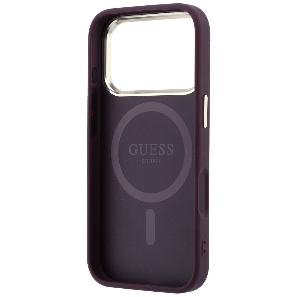 MagSafe futrola za Apple iPhone 18 Pro / 17 Pro, Guess, Saffiano Small 4G Classic, Bordo