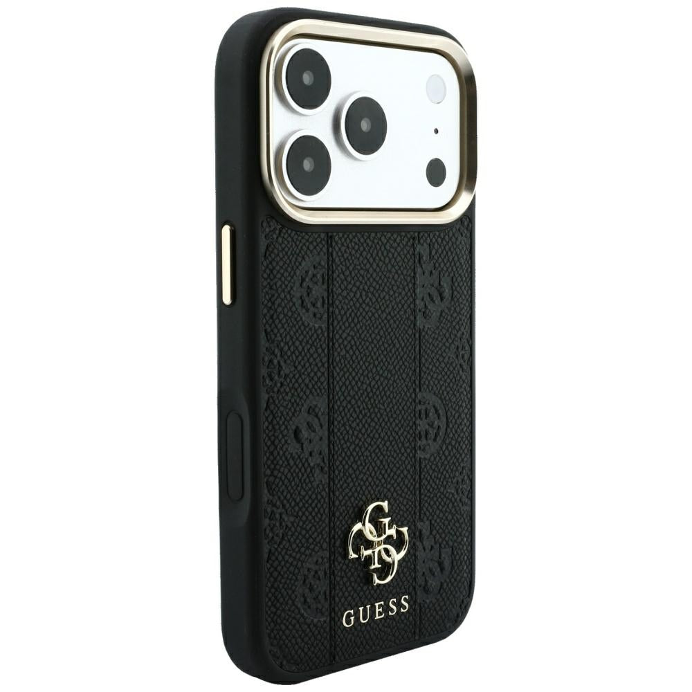 MagSafe futrola za Apple iPhone 18 Pro / 17 Pro, Guess, Stripe Peony 4G, Crna