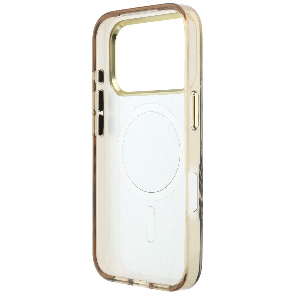 MagSafe maska za Apple iPhone 18 Pro / 17 Pro, Guess, Zebra Glitter Triangle Logo, Zlatna