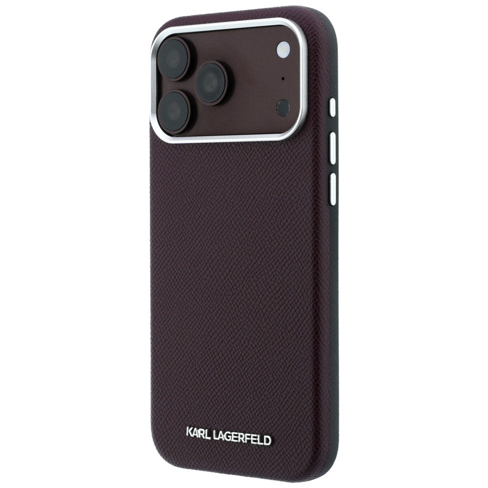 MagSafe futrola za Apple iPhone 18 Pro / 17 Pro, Karl Lagerfeld, Grained Elongated Logo, Bordo
