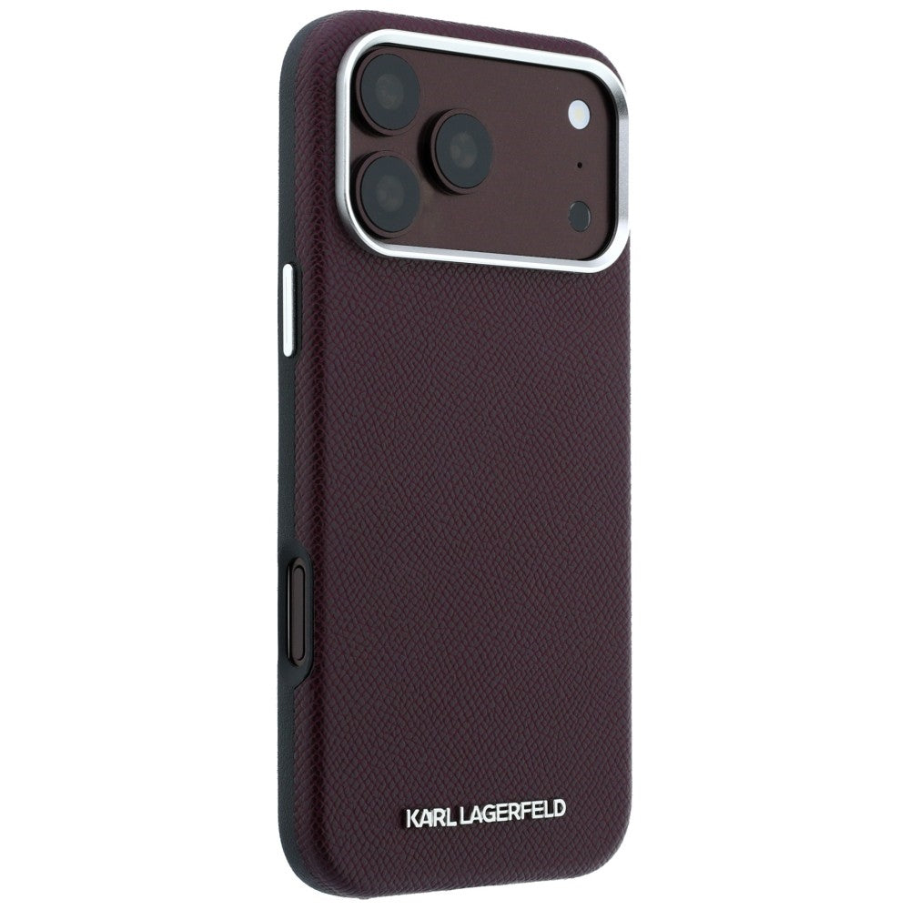 MagSafe futrola za Apple iPhone 18 Pro / 17 Pro, Karl Lagerfeld, Grained Elongated Logo, Bordo