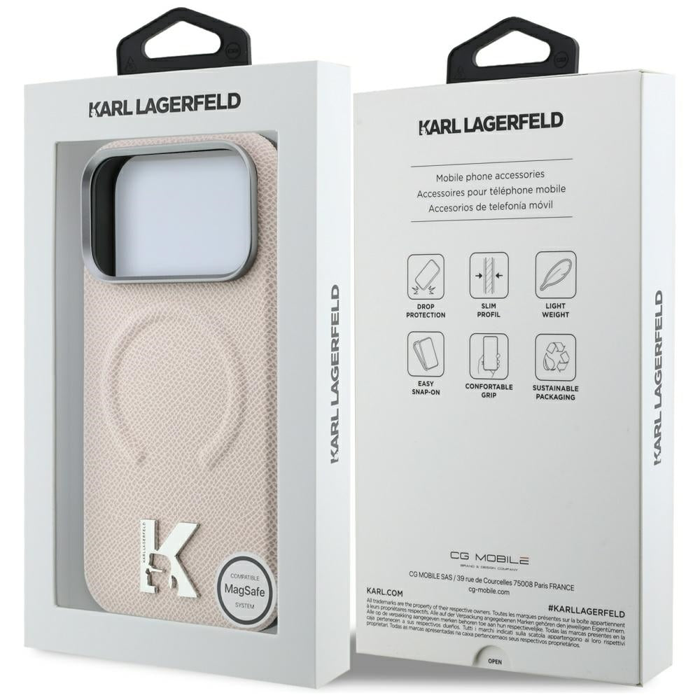 MagSafe futrola za Apple iPhone 18 Pro / 17 Pro, Karl Lagerfeld, Grained Embossed Ring, Bež
