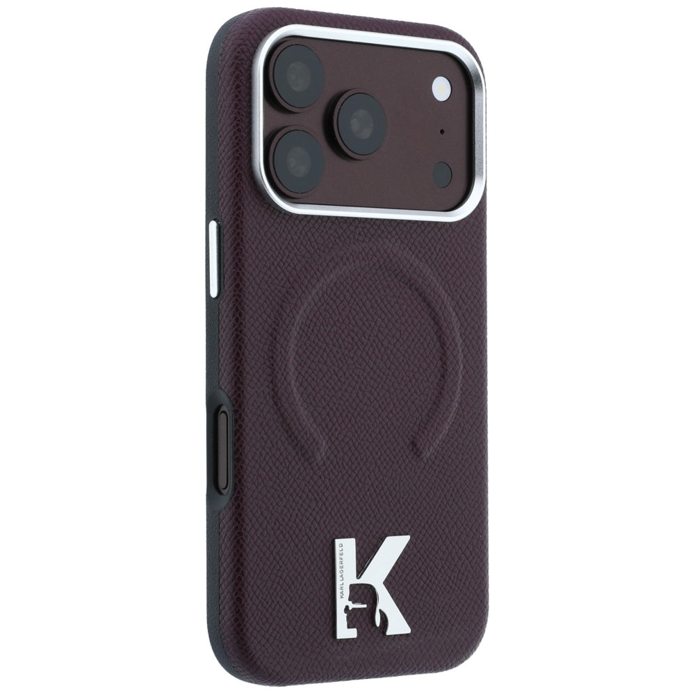 MagSafe futrola za Apple iPhone 18 Pro / 17 Pro, Karl Lagerfeld, Grained Embossed Ring, Bordo