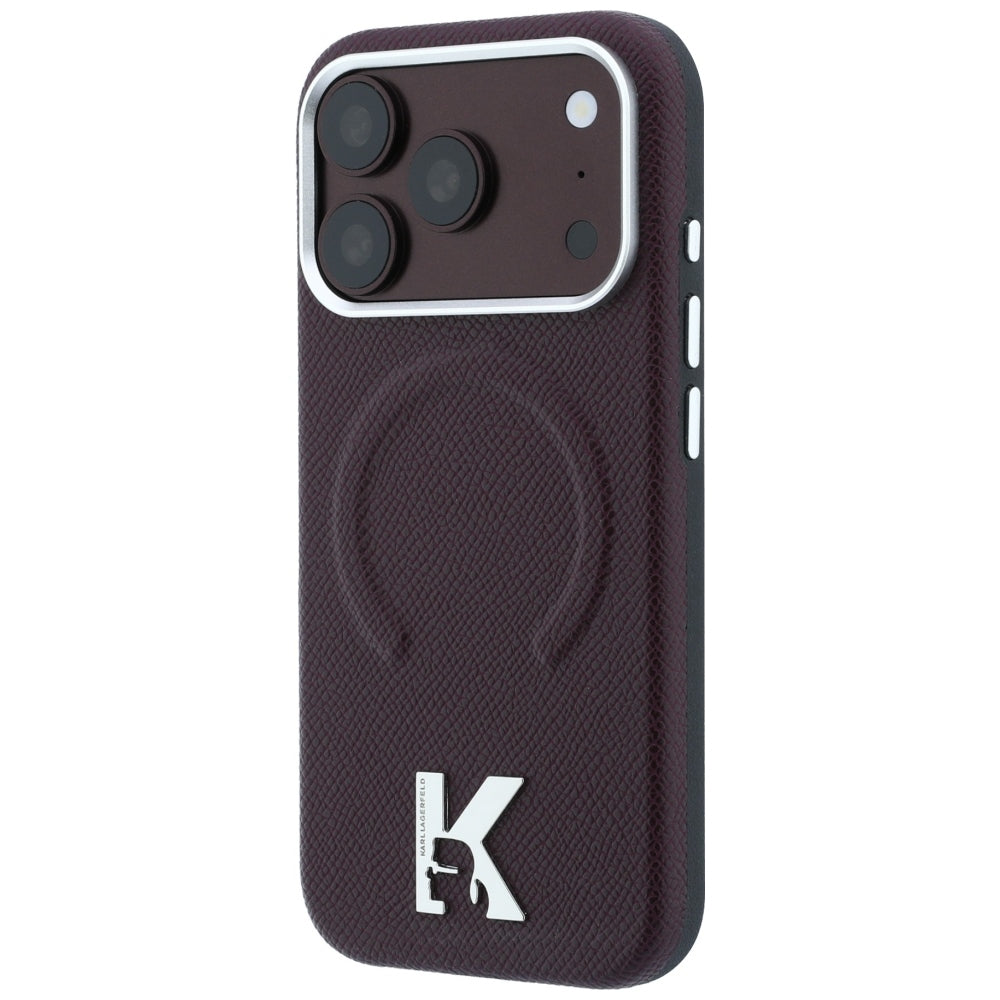 MagSafe futrola za Apple iPhone 18 Pro / 17 Pro, Karl Lagerfeld, Grained Embossed Ring, Bordo