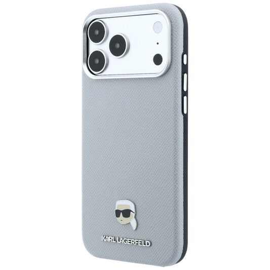 MagSafe futrola za Apple iPhone 18 Pro / 17 Pro, Karl Lagerfeld, Grained Karl Head's Metal, Siva