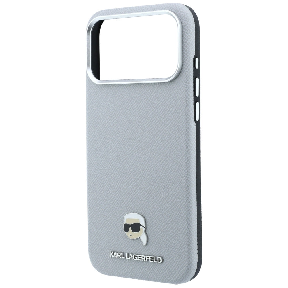 MagSafe futrola za Apple iPhone 18 Pro / 17 Pro, Karl Lagerfeld, Grained Karl Head's Metal, Siva