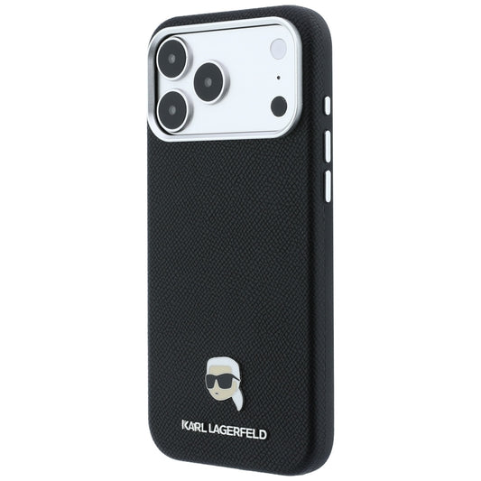 MagSafe futrola za Apple iPhone 18 Pro / 17 Pro, Karl Lagerfeld, Grained Karl Head's Metal, Crna