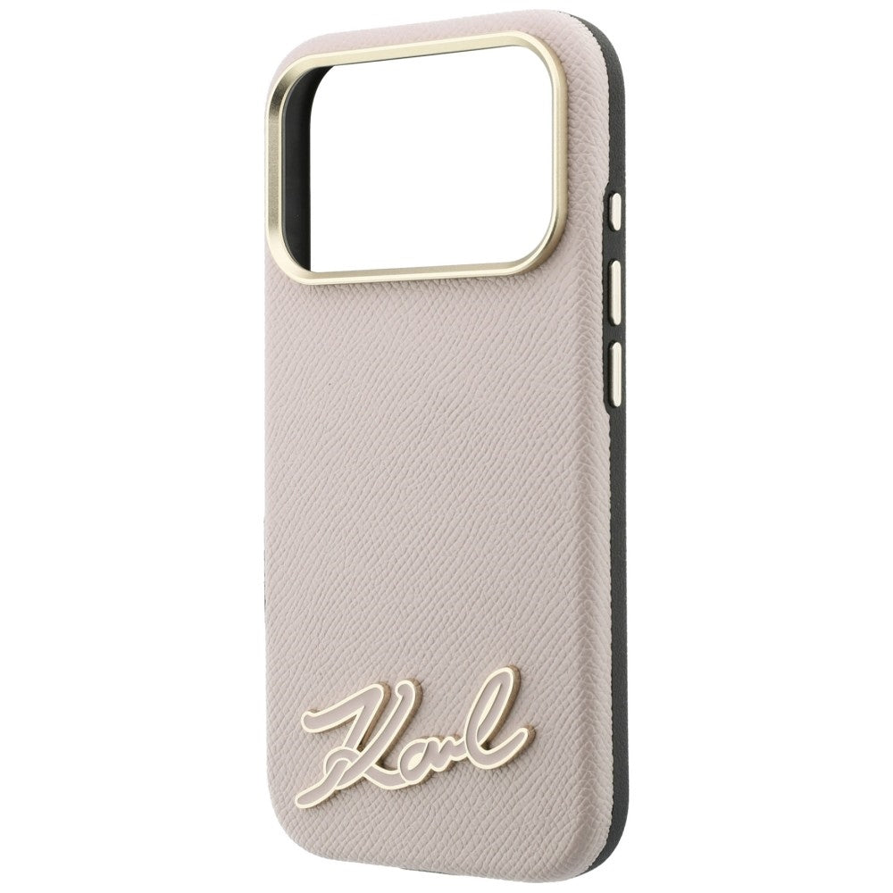 MagSafe maska za Apple iPhone 18 Pro / 17 Pro, Karl Lagerfeld, Grained Resin Sign Logo, Roza